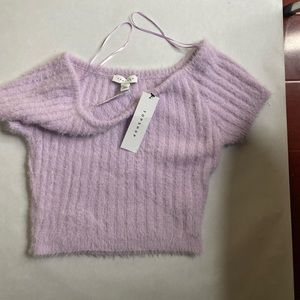 NWT Topshop Light purple Fuzzy crop top